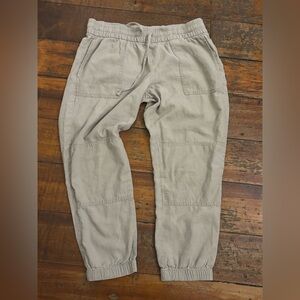 Women’s Calvin Klein Jeans Linen Blend Cropped Ankle Jogger Pants Size 8